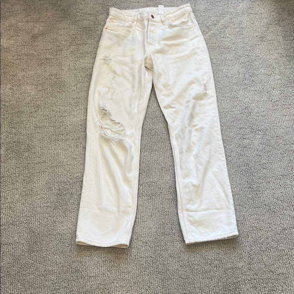 H&M White High Rise Women Jeans